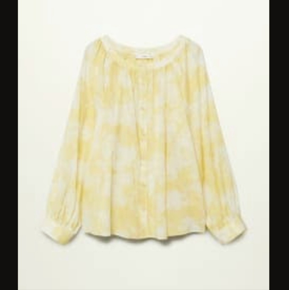 MANGO All Cotton Yellow Blouse, Sz 4